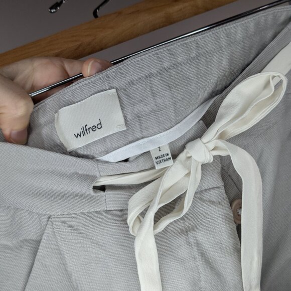Aritzia Wilfred Allant Linen Blend Pants Light Grey Size 2 - Picture 4 of 4